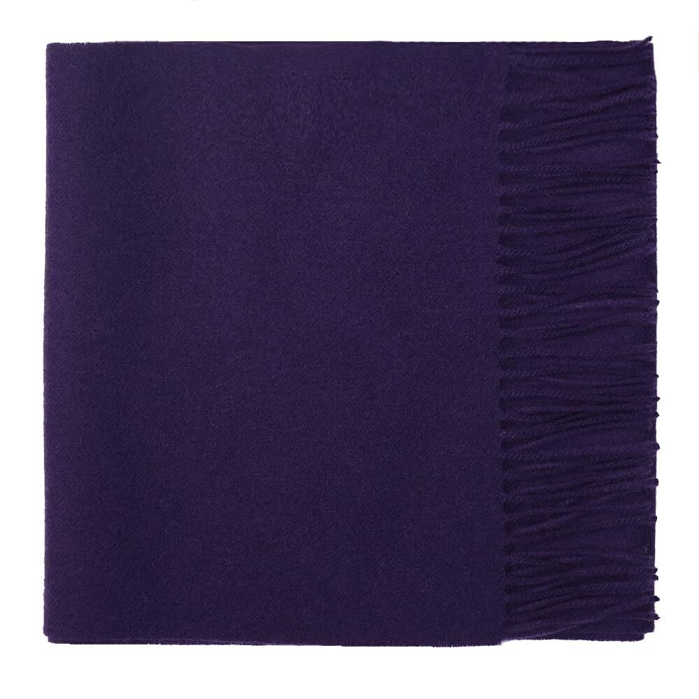 1480 100% Lambswool Plain Scarf Purple